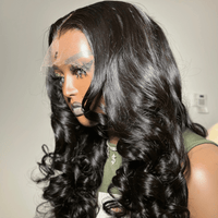 glueless middle part body wave wig 